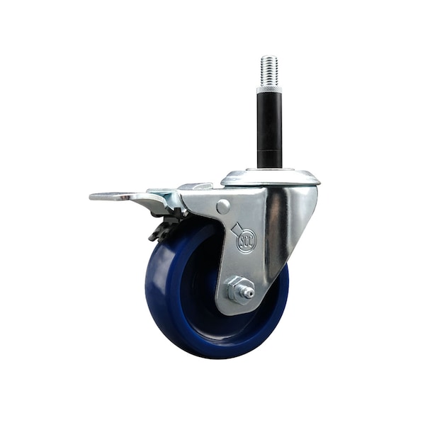 3.5'' Solid Poly Swivel 3/4'' Expanding Stem Caster Total Lock Brake